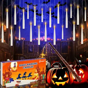 Floating Candles with Wand Remote, 20 Pcs Magic Halloween Hanging Candles