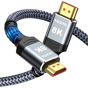 Highwings High Speed 8K 60Hz HDMI Cable 3.3FT/1M, 2.1 48Gbps HDMI Braided Cable-4K@120Hz 7680P,DTS:X,HDCP 2.2 & 2.3, HDR 10,eARC,Dynamic HDR,Compatible for Laptop, Monitor, Roku TV