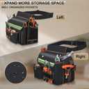 Tool Belt with Reflective Stripes - Adjustable Waist Belt & Shoulder Strap, 1680D Waterproof Oxford Fabric, Tool Pouch Belt with Stronger Long-Lasting for Electricians, Plumbers, Handymen, DIY