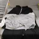 HBQ Two Piece Outfits For Women Casual Long Sleeve Sweatsuits Jogger Tracksuits Lounge Sets With Pockets (X-Large, D-black White Gradient)