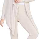 Barefoot Dreams CozyChic Lite Island Wrap Cardigan for Women, Soft Lightweight Knit with Pockets (Large-X-Large, Stone)