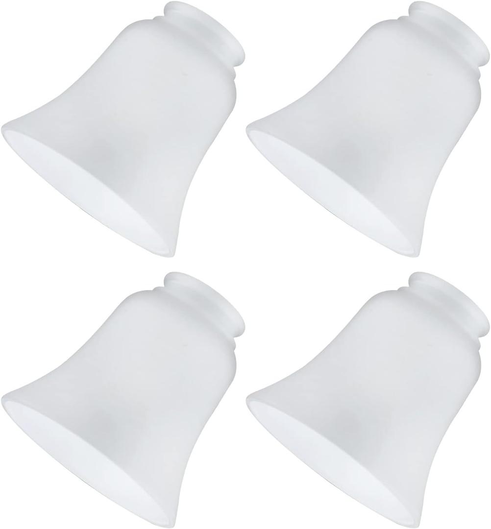 Glass Shade Replacement for Light Fixtures, 4 Pack Ceiling Fan Light Covers, Frosted Opal Color Ceiling Fan Glass Globes, 4 3/4" Diameter, 2 1/8" Fitter