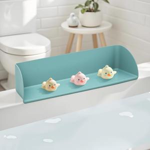 Bathtub Splash Guard Silicone Tub Water Splash Guard (Aqua)