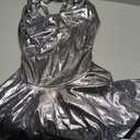 FEOYA Women's Sexy Sparkly Metallic Mini Dress Halter Neck Deep V Backless Dresses Night Out Party Club Wear (Large)