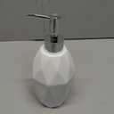 Essentra Home Modern White Collection Soap Dispenser with Chrome Metal Pump  12oz
