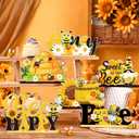 6 Pcs Bee Baby Wooden Centerpiece Honey Bee Baby Shower Decorations Wood Table Centerpieces Gnome Tabletop Detachable Sign for Birthday Party Home Decoration
