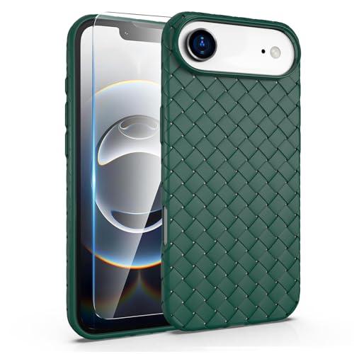 JZNIOBEI for iPhone Air Case,Heat Dissipation and Breathable,Non-Slip and Sweat-Proof,Full Coverage Fashionable Woven Design,with Screen Protector Case for iPhone 17 Air,Green