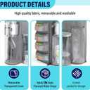 Soda Machine Dust Cover for Ninja Thirsti Max Custom Hydration System, Soda Maker WC2002, Cover Bag with Storage Pockets Compatible with Ninja Thirsty, Flavored Water Drops(Gray)