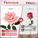 Floweroyal 15PCS Pink Roses Artificial Flowers 4.33" Velvet Flowers with Long Stem Fake Roses for Mother's Day, Wedding Bridal Bouquets, Floral Arrangement, Table Centerpieces, Home Decorations