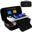 ivoler Carrying Case for Asus Rog Alloy 7''2023/Asus Rog Ally X 7''2024, Portable Hard Shell Pouch Travel Bag, Built-in Gaming Charger Dock Storage, Holds Game Cartridge - Black