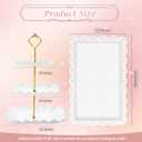 PinCute 5 Pcs Dessert Table Display Set - 2 X Cupcake Stand Holder/Cup Cake Tier Tower & 3 X Serving Tray Combo for Tea Party, Birthday, Baby Shower (Wave Square)