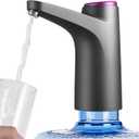 GOLDEN DEER Water Dispenser for 5 Gallon Bottle, Portable Water Cooler Dispenser,Universal Water Dispenser for 2.53 and 5 Gallon Bottles USB Charging Water Pump (Dark Gray)