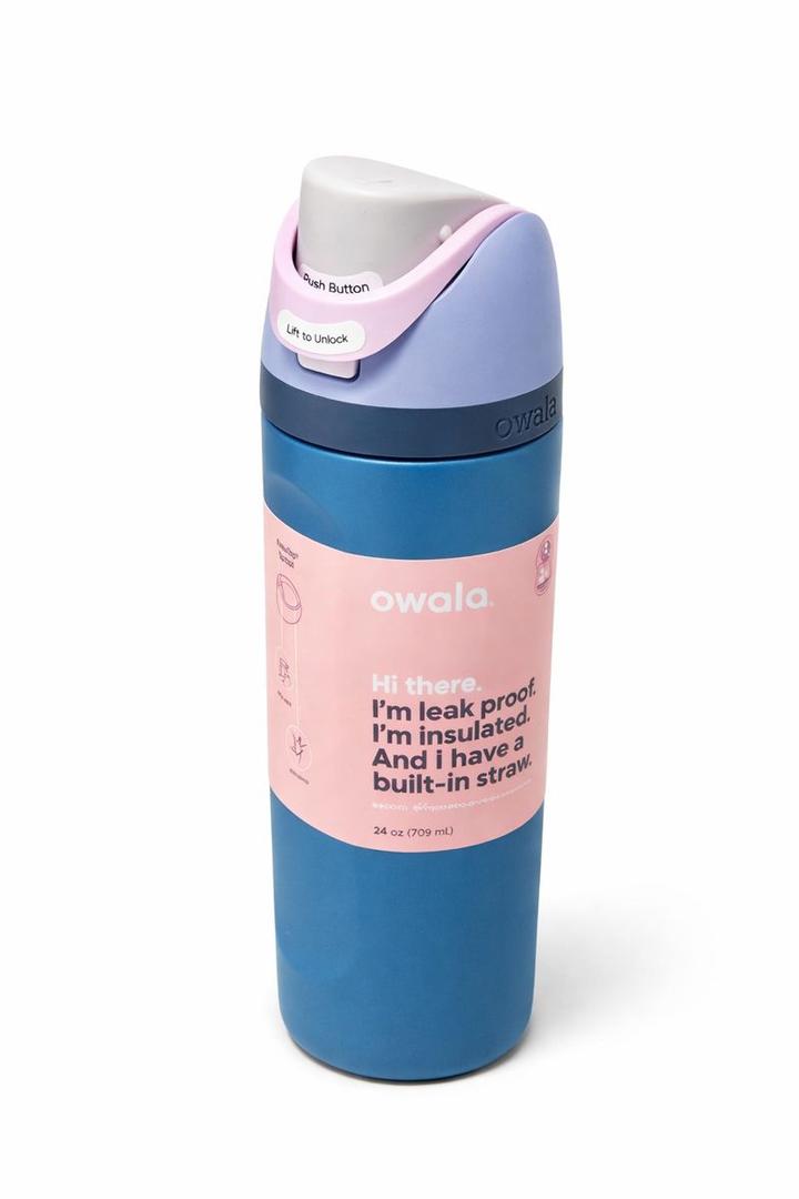 Owala FreeSip Insulated Stainless Steel Water Bottle with Straw for Sports and Travel, BPA Free, 24oz
