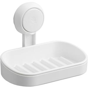 TAILI Soap Holder Soap Dish for Shower, Suction Cup Soap Holder for Shower Wall, Bathroom Accessories, Removable Strong Hold Soap Saver, Drill Free, White