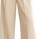 Womens Wide Leg Pants High Waist Straight Work Pants Office Business Casual Palazzo Trousers with Pockets (Small, Apricot)