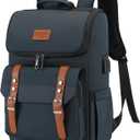 YALUNDISI Vintage Backpack Travel Laptop Backpack with usb Charging Port for Women & Men College Backpack Fits 15.6 Inch Laptop Blue Brown