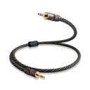 Audiophile HiFi Audio Cable3.5mm to 3.5mm,6N OFC Core,24K Gold-Plated Plugs,with Nylon Braid,AUX Cable,Compatible with Phone,MP4,Speakers,Amplifiers,TV(6.56ft/2m)