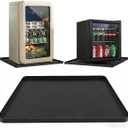 Mini Fridge Mat for Carpet Floor, Leak-Proof 24"X24"X0.6" Silicone Mini Fridge Drip Tray with High Raised Edges for Portable AC, Ice Maker, Washing Machines, Dryer
