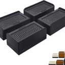 1.5 inch Furniture Risers, Rectangle Adjustable Risers Blocks for Bed Sofa Table and Couch Lifting,Heavy Duty Support Up to 1,300 Lbs (4 Pack-Black)