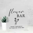 Acrylic Flower Bar Sign- 8"x10" Frosted Arch Acrylic Table Sign and Base,1/8" Thick | Modern Calligraphy Flower Bar Sign for Bridal Shower & Party (Frosted, 8x10 Inch)