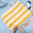 GORGECRAFT 44x17 Beach Sling Chair Replacement Canvas 1mm Thick Yellow and White Stripes Outdoor Furniture Folding Sling Lounge Chair Fabric Patio Sling Chairs Cloth for Sunbathing Garden Courtyard, 1130*432mm