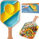 Pickleball Paddle Snack Tray - Cool Pickleballs Serving Tray for Snack - Paddle-Shaped Serving Tray with Compartments - Unique Divided Snack Trays for Pickleball Fans (Blue)