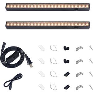 Barrina T5 Grow Lights for Indoor Plants Full Spectrum, 1FT 10W (2 X 5W) Indoor Plant Light with Separate Switch, Linkable, Grow Lamp with Magnetic Installation, Yellow, 2 Packs