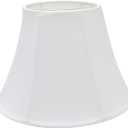 Aspen Creative 38002A Traditional Handsewn Bell Shaped Collapsible Spider Construction Lamp Shade in Off-White, 13" wide (7" x 13" x 9-1/2")