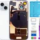 15 Back Glass Replacement with Plate & Flex Cable and All Parts for iPhone 15 Back Cover Glass (Blue, 6.1 Inches) + Waterproof Tape + Repair Tools (Blue)