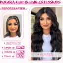 POGINJA Clip in Hair Extensions Real Human Hair, Remy Human Hair Clip in Extensions for Black Women, Invisible Natural Straight Seamless Clip ins Hair Extensions 8pcs Double Weft #1B 14inch 80g