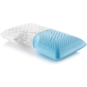 MALOUF Z Shoulder Zoned Dough Memory Foam Pillow - Gel Infused - Premium Tencel Cover                                                                                                                                                                                                                 - Mid Loft - Queen, Blue