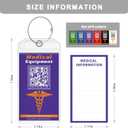 DISONCARE Medical Equipment Luggage Tag Cruise Insulin Diabetic Supplies Medic Alert Tags Replaceable Inside Label Card, Diabetic Gifts, with QR Code Save Online Medical Profile - 6 Pack(Big)