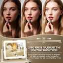 FENNIO Vanity Mirror with Lights, 12" x 16" Lighted Makeup Mirror with Smart Touch Control, 3 Color Modes & Brightness Adjustable, LED Makeup Mirror with 10X Magnification, 360 Rotation for Bedroom
