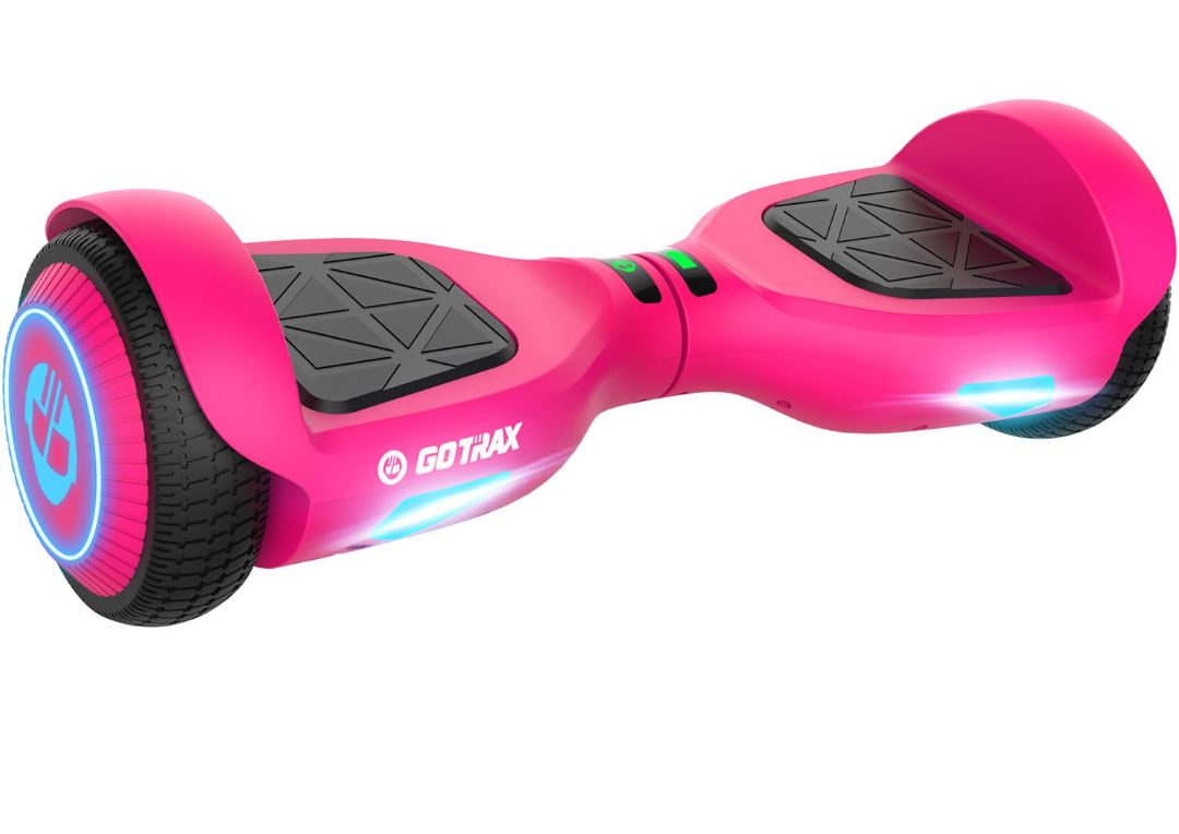 Gotrax Edge Hoverboard with 6.5" LED Wheels & Headlight, Max 5km Range & 10km/h Power by Dual 200W Motor, UL2272 Certified and 65.52Wh Battery Self Balancing Scooters for 44-176lbs Kids Adults(Pink)