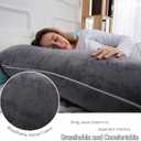60 Inch Pregnancy Pillow for Sleeping, Extra Large U Shaped Body Pillow, Maternity Pillow for Pregnant Women with Velvet Cover (Dark Grey)