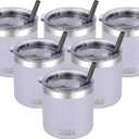 HASLE OUTFITTERS 10oz Insulated Tumblers with Lid and Straw,Stainless Steel Tumbler Travel Coffee Mug,Double Wall Reusable Tumbler Cup for Iced and Hot Drinks(Purple,6 Pack)
