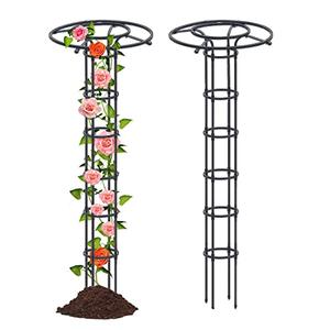 Garden Obelisk Trellis for Climbing Plants, Decorative Vertical Metal Umbrella Trellis Tower Frame Outdoor Flower Support Cage Climbing Stand Rack for Vines Rose 43×17×9 cm