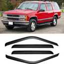 Window Visors for 1995-2000 Tahoe/Yukon, 1992-1999 Suburban, Chevy/GMC C/K 1500/2500/ 3500 for Crew Cab 1992-2000, Rain Guards Vent Deflector Shade Smoke for 1999-2000 Escalade, Tape-On, 4PCS