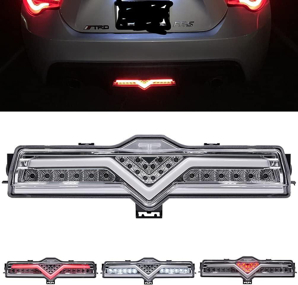 Red LED Brake & Rear Fog Light for 2013-2016 Scion FR-S, 2013-2020 Subar.u BRZ, 2013-2020 Toyoto 86 White LED Reversing & Backup Lights Clear Lens Reverse Lights to Match the Taillights