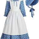 ReliBeauty Pioneer Girl Dress Colonial Prairie Costume, Size 160