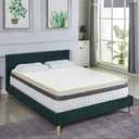 Nutan, 1-Inch High Density Medium Firm Foam Mattress Topper, CertiPUR-US Certified for Superior Comfort and Support, Queen, Green