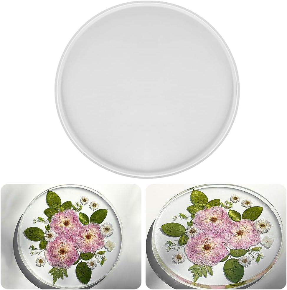 RESINWORLD 14'' XL Large Round Mold, 0.5'' Deep Silicone Mold Tray for Resin Casting