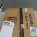 Shower Bench for Inside Shower - White HDPE Shower Stool Waterproof - Spa Bathroom Seat Chair with Handle, Storage Shelf, Adjustable Feet - Indoor/Outdoor, Weather Resistant (Large 21x12.5x17 Inch)