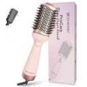 ZM ZHEMEI 1300W Hair Dryer Brush,4 in 1 Blow Dryer Brush Anti-frizz Ceramic Titanium Barrel with ALCI Safety Plug Professional Salon Hot Air Brush for All Hair Types (Rosegold)