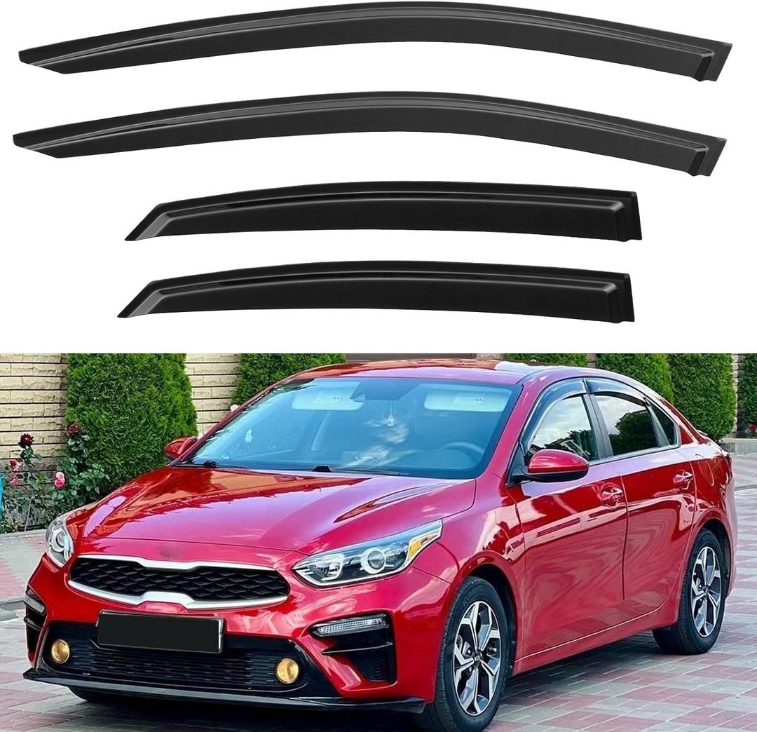 Window Visors Rain Guards for 2019 2020 2021 2022 2023 2024 Kia Forte, Out-Channel Window Vent Wind Deflectors Visors Shades for 19 20 21 22 23 24 Forte