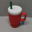 Infantino My 1st Tumbler Christmas Edition, Silicone Sippy Cup with Straw & Handle, Spill-Resistant Baby Cup for On-The-Go, BPA-Free Transition Cup, Christmas Tree (9 Ounces, Red)