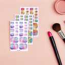 Didiseaon 11 Sheets Waterproof Rainbow Gradient Glitter Toenail Stickers Full Nail Wraps for Summer Pool and Beach for Nail Art Decor