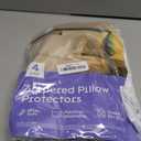 Ultra Soft Pillow Protectors with Zipper Queen Size - Set of 4 Breathable Pillow Covers - 100% Protection Against Stains, Dust & Dirt - Machine Washable (White)