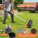 Rolling Lawn Aerator Tool Heavy Duty Manual Push Aerator Lawn Tool with 42 Spikes Lawn Aerator Spike Tool for Maintaining Garden Yard Soil Health