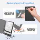 Case for 7'' Kindle Paperwhite 12th Gen 2024 and Kindle Colorsoft Signature Edition, Slim PU Shell Cover Case with Auto Wake/Sleep, Stripes (Blue and White)